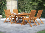 Garden Dining Set Natural Wood Solid Acacia Wood 5 Piece Set 3079645
