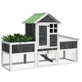 Rabbit Hutch Grey 170x63x113 cm Solid Wood Pine 172293