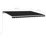 Manual Retractable Awning with LED 450x350 cm Anthracite 3069004