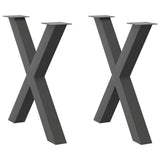 Dining Table Legs X-Shaped 2 pcs Anthracite 70x cm Steel 4012978