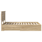 Bed Frame with Drawer Sonoma Oak 120 x 200 cm Engineered Wood 3410344