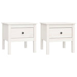 ZNTS Side Tables 2 pcs White 50x50x49 cm Solid Wood Pine 813797