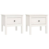 ZNTS Side Tables 2 pcs White 50x50x49 cm Solid Wood Pine 813797