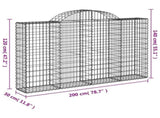 Arched Gabion Baskets 13 pcs 200x30x120/140 cm Galvanised Iron 3146142