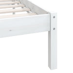 810063 Bed Frame without Mattress White Solid Wood 140x190 cm