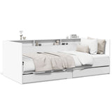 ZNTS Daybed with Drawers without Mattress White 100x200 cm 3280839