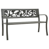 Garden Bench Steel Grey Powder-Coated Steel 3-Seater 312038
