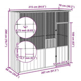 Bird Cage Grey 215x78x200 cm Galvanised Steel 172345