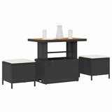 Garden Dining Set Black Poly Rattan 42007917