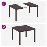 Garden Table Brown 100 x 100 x 73 cm Poly Rattan 871681