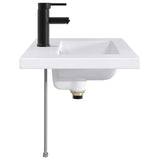 Bathroom Wash Basin Matte Black 81 x 40 x 17.5 cm Metal 890237