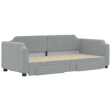 Daybed with Trundle&Drawers without Mattress Light Grey 90x190 cm Single 3197709
