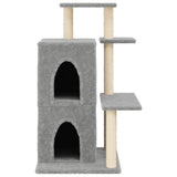 Cat Tree with Sisal Scratching Posts Light Grey 97 cm 172113