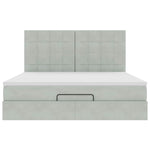 ZNTS Ottoman Bed with Mattresses Light Grey 180x200cm Velvet 3313487