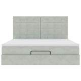 ZNTS Ottoman Bed with Mattresses Light Grey 180x200cm Velvet 3313487