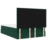 Ottoman Bed with Mattresses Dark Green 140x190cm Velvet 3313400