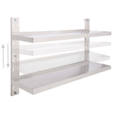 2-Tier Floating Wall Shelf Stainless Steel 120x30 cm 51048