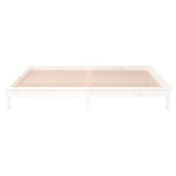 LED Bed Frame without Mattress White 200x200 cm Solid Wood 820627
