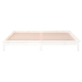 LED Bed Frame without Mattress White 140x200 cm Solid Wood 820607