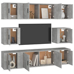 8 Piece TV Cabinet Set Concrete Grey Engineered Wood 3188674