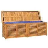 Garden Storage Box with Bag 175x50x55 cm Solid Wood Teak 363273