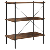 3-Tier Shelving Unit Black and Dark Wood 80x40x92 cm 336341
