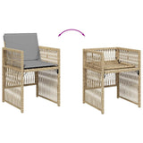 Garden Chairs with Cushions 4 pcs Mix Beige Poly Rattan 364972