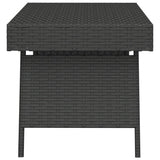 ZNTS Foldable Side Table Black 60x40x38 cm Poly Rattan 319408