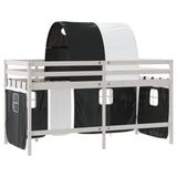 Kids' Loft Bed with Tunnel without Mattress White&Black 90x200cm 3206994