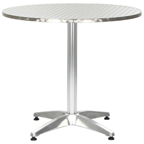 ZNTS Garden Table Silver 80x70 cm Aluminium 48714