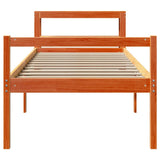 Bed Frame with Headboard without Mattress Wax Brown 90x190 cm Single 3305876