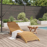 Sun Lounger Folding Brown 184 x 55 x 59 cm Solid Teak Wood 42008387