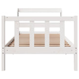 Bed Frame without Mattress White 100x200 cm Solid Wood Pine 3306577