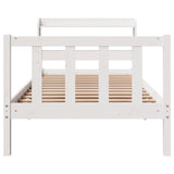Bed Frame without Mattress White 90x190 cm Single Solid Wood Pine 3306567
