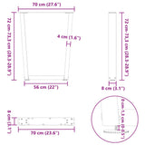Dining Table Leg Black Powder-coated steel Medium 4012644