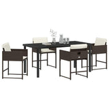 Garden Dining Set 5 pcs Brown Poly Rattan 3380727