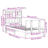 Bookcase Bed without Mattress White 90x190cm Solid Wood Pine 3322679