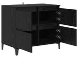 Sideboard Black Oak 60 x 35 x 70 cm Engineered Wood and Iron 881268