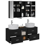 Bathroom Furniture Set 4 pcs Black Oak 3406904