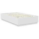 Bed Frame with Headboard White 135 x 190 cm Engineered Wood 3408173