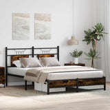 Bed Frame without Mattress Smoked Oak 140x190 cm Engineered Wood 4106908
