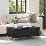Coffee Table Black Oak 90 x 50 x 35 cm Engineered Wood 881194