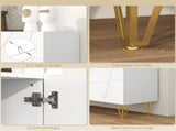 Modern Luxe High Gloss Sideboard, with Hairpin Legs - White T3398P530740