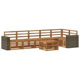 Sectional Sofa Set 7 pcs Natural Solid Acacia Wood 3384455