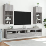 TV Cabinets with LED Lights 2 pcs Grey Sonoma 40.5x30x90 cm 837054