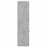 Bookcase with Doors Concrete Grey 136x37x142 cm Engineered Wood 3206527