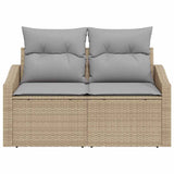 Garden Sofa with Cushion 123 x 62 x 69 cm Poly Rattan 42006775