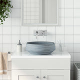 Countertop Basin Grey Round 41x14 cm Ceramic 155066