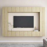 8 Piece TV Cabinet Set Sonoma Oak Engineered Wood 3078985
