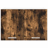 Hanging Cabinet 2 pcs Smoked Oak and White 60 x 31 x 40 cm 884171